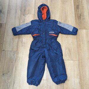 Vtg OshKosh Baby B'gosh One-piece Snow Suit Blue Toddler Size 4T